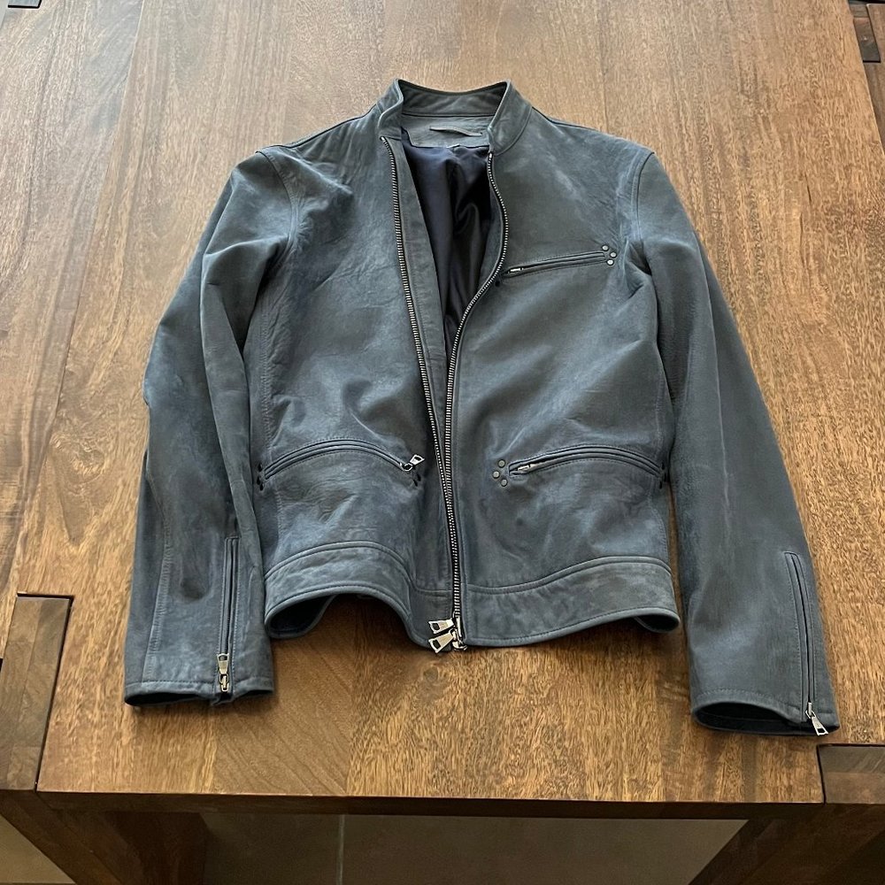 John Varvatos Suede Jacket Blue 50 EU
